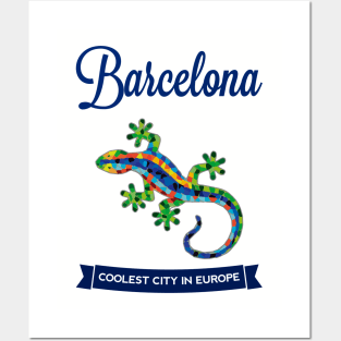 BARCELONA Gaudi Lizard (Light Colors) Posters and Art